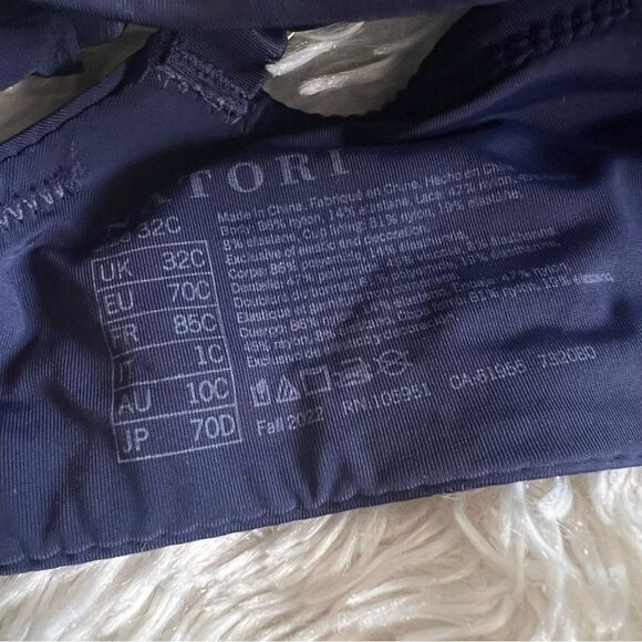 NATORI Pure Luxe Custom Coverage Contour Underwire Bra in Navy 32C NEW - Picture 3 of 5